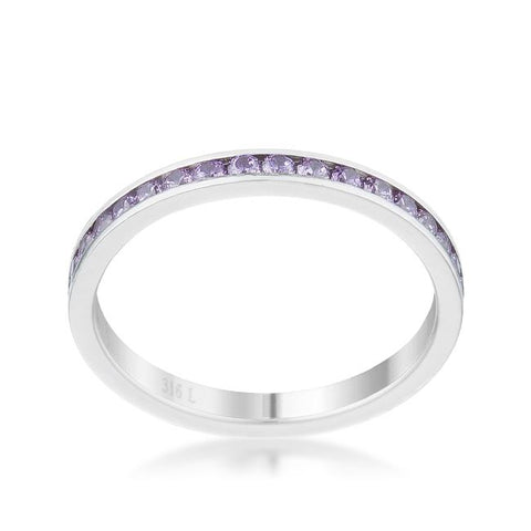 Teresa Lavender Silver Eternity Ring | 1ct | Stainless Steel