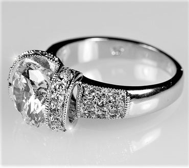 Tisha 9mm Round CZ Tension Set Engagement Ring | 3ct | 3.8ct