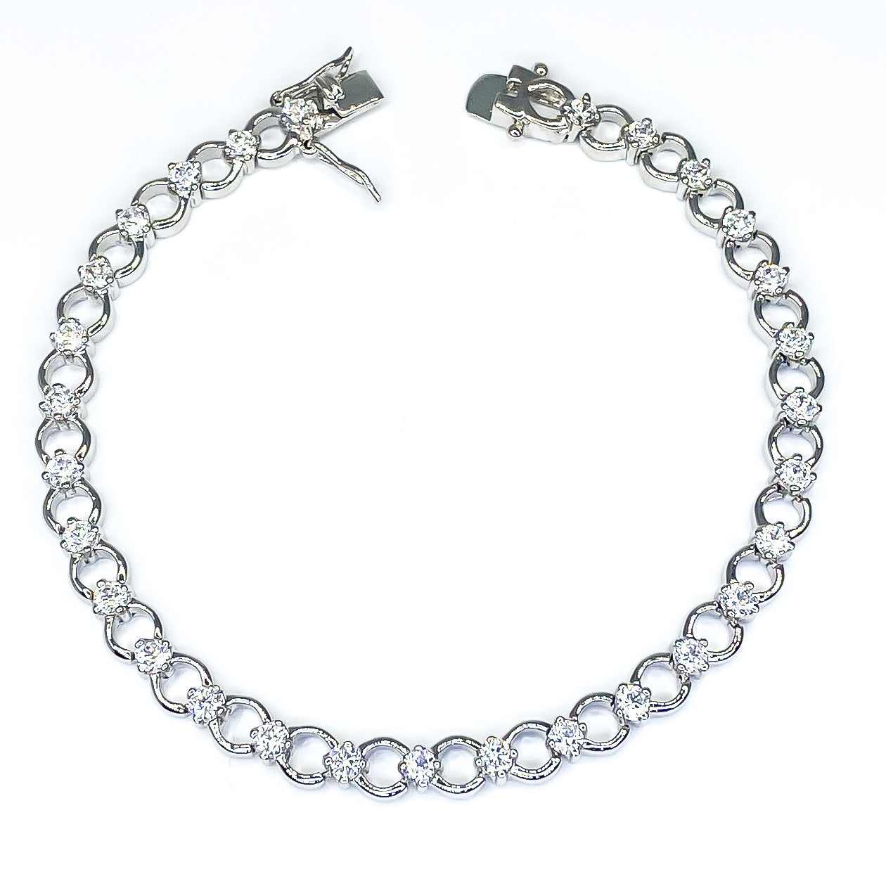 Trixie Alternating CZ Circles Fashion Bracelet | 7.25in