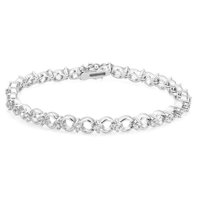 Trixie Alternating CZ Circles Fashion Bracelet | 7.25in