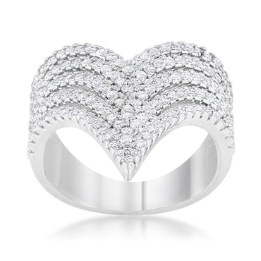 Vera Chevron CZ Silver Band Ring | 2ct