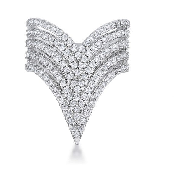 Vera Chevron CZ Silver Band Ring | 2ct