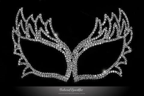Shawna Fierce Silver Masquerade Mask | Crystal - Beloved Sparkles
 - 1