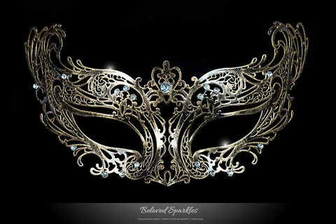 Liana Bronze Metal Lace Masquerade Mask | Metal