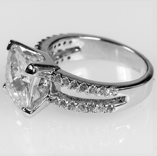 Zandra 10mm Cushion CZ Engagement Ring | 5ct