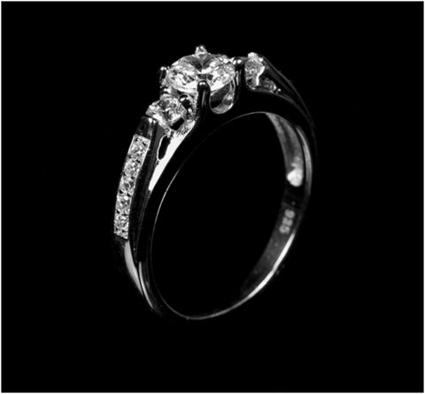 Jakira Three Stone Fashion Promiset Ring | 1.5ct | Cubic Zirconia | Sterling Silver - Beloved Sparkles