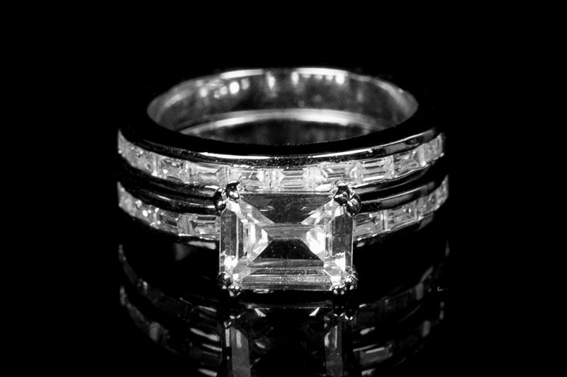 Hansa 8x6mm Emerald Engagement Ring Set | 1ct | 2.5ct