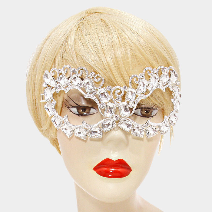 Annika Art Deco Cluster Statement Masquerade Mask | Crystal - Beloved Sparkles
- 2