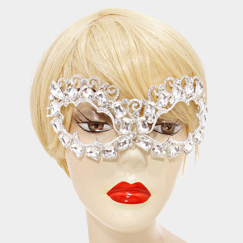 Annika Art Deco Cluster Statement Masquerade Mask | Crystal - Beloved Sparkles
 - 2