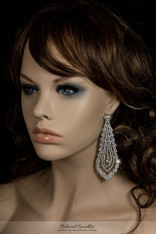 Lorna Cascade Long Chandelier Earrings | Crystal - Beloved Sparkles
 - 3