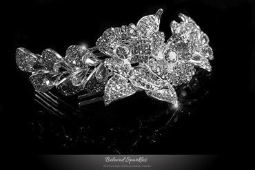 Jetta Delicate Floral Hair Comb | Crystal - Beloved Sparkles
- 2