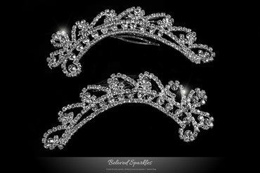 Lucia Art Deco Paisley Hair Comb Set | Crystal - Beloved Sparkles
- 2