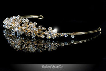 Judith Floral Cluster Gold Tiara | Swarovski Crystal - Beloved Sparkles
- 2