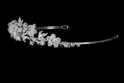 Judith Floral Cluster Silver Tiara | Swarovski Crystal - Beloved Sparkles
 - 2