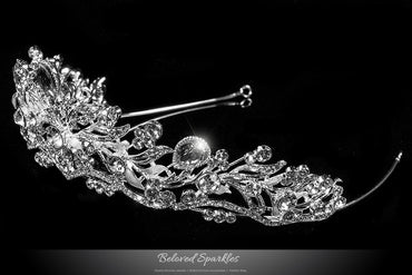 Sabella Victorian Art Deco Silver Tiara | Swarovski Crystal - Beloved Sparkles
- 2