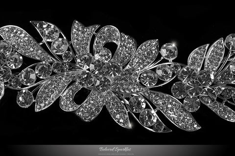 Tracey Ribbon Floral Hair Comb | Crystal - Beloved Sparkles
 - 2