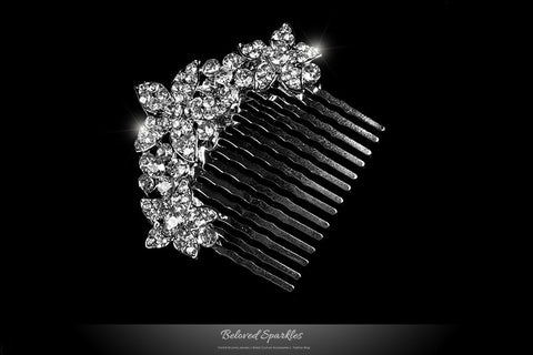 Frannie Petite Flower Hair Comb | Crystal - Beloved Sparkles