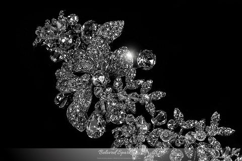 Lizabeth Ila Long Floral Cluster Hair Clip | Swarovski Crystal - Beloved Sparkles
 - 2
