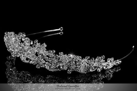 Leda Cluster Statement Silver Tiara | Swarovski Crystal - Beloved Sparkles
 - 2