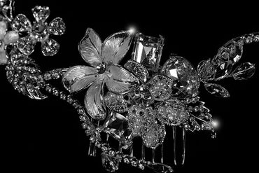 Helen Flower Garden Hair Comb | Swarovski Crystal - Beloved Sparkles