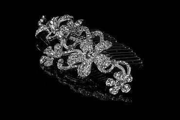 Kathleen Flower Cluster Hair Comb | Swarovski Crystal - Beloved Sparkles
- 2