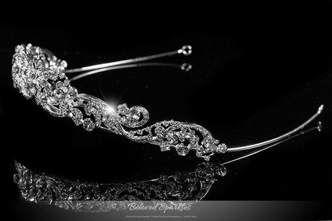 Brianna Romantic Royal Silver Tiara | Swarovski Crystal - Beloved Sparkles
 - 2