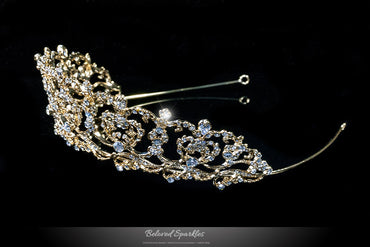 Olina Heart Cluster Gold Tiara | Swarovski Crystal - Beloved Sparkles
- 2