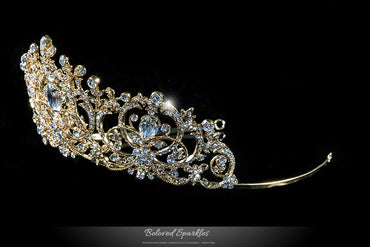 Lucia Victoria Statement Gold Tiara | Swarovski Crystal - Beloved Sparkles
- 2