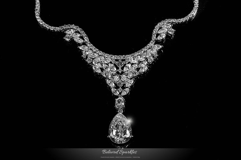Melita Ornament Dangle Necklace | 60 Carat | Cubic Zirconia - Beloved Sparkles