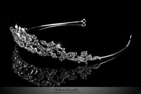 Nedda Art Deco Filigree Silver Tiara | Swarovski Crystal - Beloved Sparkles
 - 2