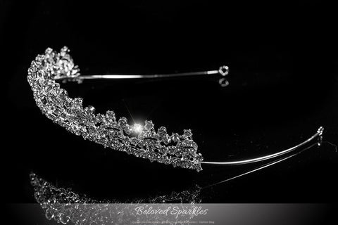 Kandace Classic Art Deco Silver Tiara | Swarovski Crystal - Beloved Sparkles
 - 2
