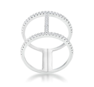 Christina CZ Contemporary Wide Band Ring