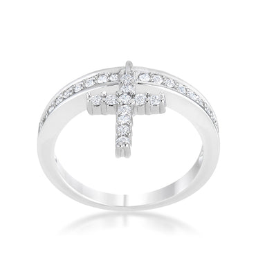 Christine CZ Cross Charm Ring