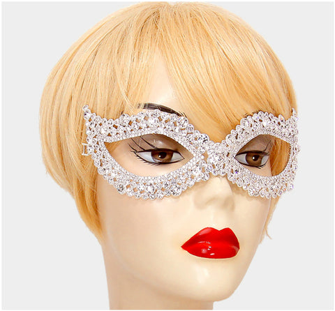 Darva Circle Cluster Modern Masquerade Mask | Crystal - Beloved Sparkles
 - 2
