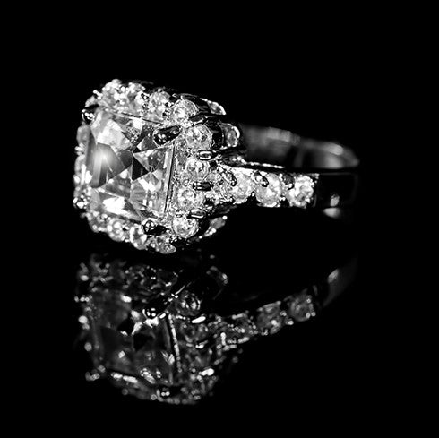 Dextra 7mm Asscher Halo Engagement Ring | 2ct | 3.2ct