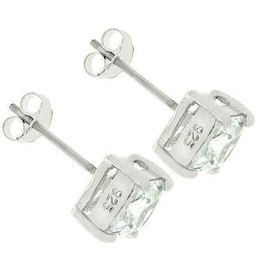 Halen Princess CZ Stud Earrings |4mm - 6mm | Sterling Silver