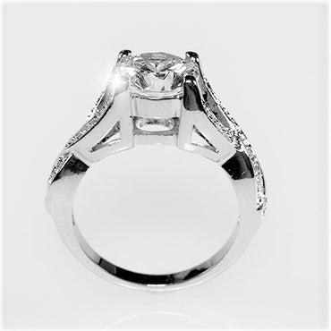Fiora 8mm Round CZ Twist Engagement Ring |2ct | 4.5ct
