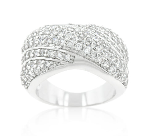 Flair Cluster Fashion Pave Wide Band Ring | 7ct | Cubic Zirconia - Beloved Sparkles
 - 1