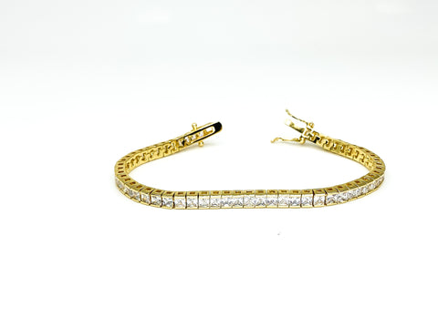 Hazel Princess CZ Gold Tennis Bracelet – 7.5in | 19ct