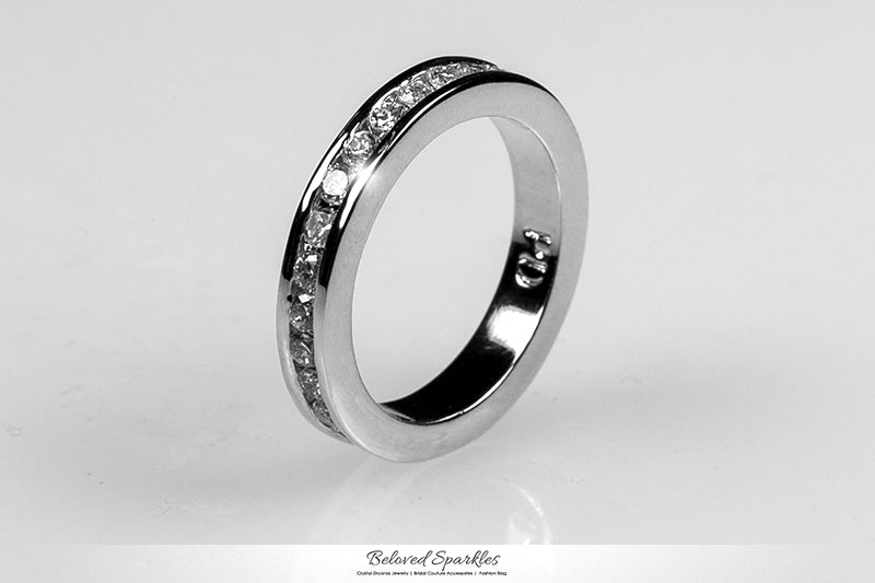 Jacey 2mm Round Channel Eternity Band Ring | 2ct