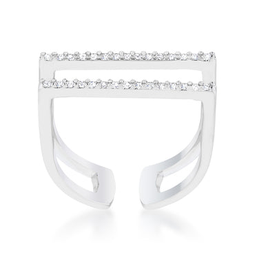 Jenn Pave CZ Parallel Fashion Ring