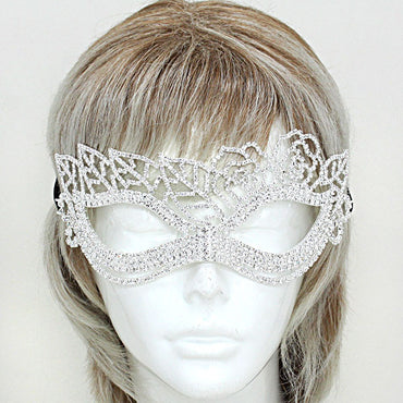 Lara Leaf Cluster Silver Masquerade Mask | Cystal - Beloved Sparkles
- 3