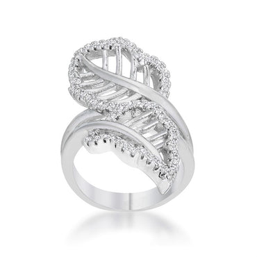 Liana CZ Leaf Wrap Silver Ring