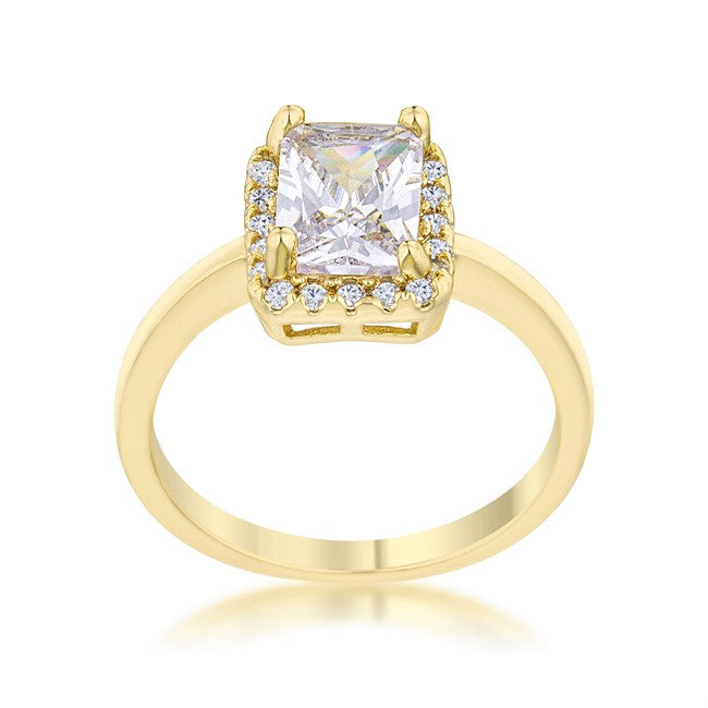 Mariane 7x6mm Radiant CZ Gold Engagement Ring | 2ct