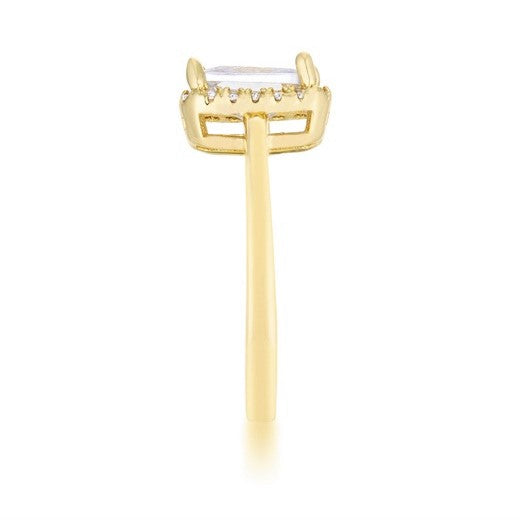 Mariane 7x6mm Radiant CZ Gold Engagement Ring | 2ct