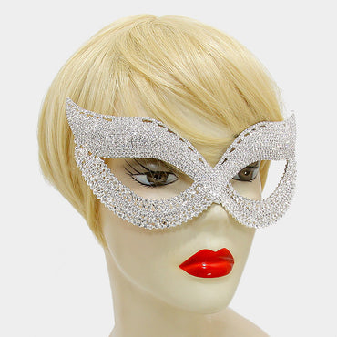 Melia Cluster Cat Eye Masquerade Mask | Silver | Crystal - Beloved Sparkles
- 2