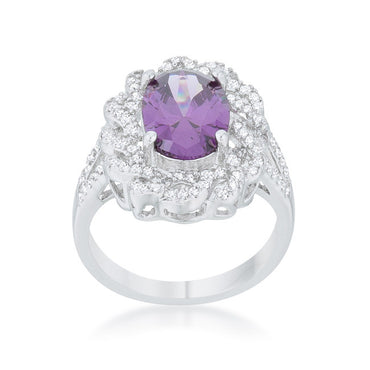 Nagel Amethyst Purple Oval Classic Halo Cocktail Ring | 9 Carat | Cubic Zirconia - Beloved Sparkles
- 3