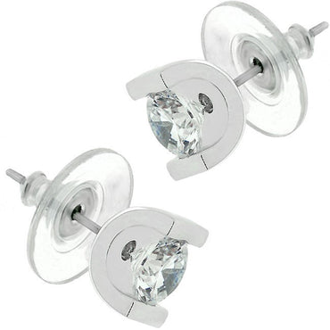 Neci 6mm Round CZ Bar Set Stud Earrings | 0.85ct