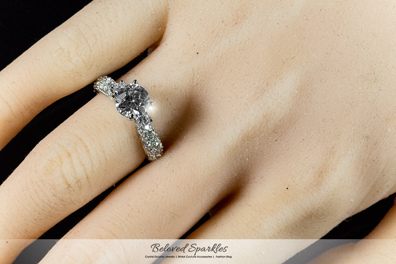Nikita 7mm Round Three Stone Engagement Ring | 1.3ct | 2.5ct