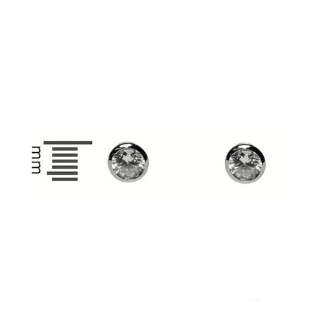 Simica Round Cut Bezel Stud Earrings – 6mm | 0.5ct